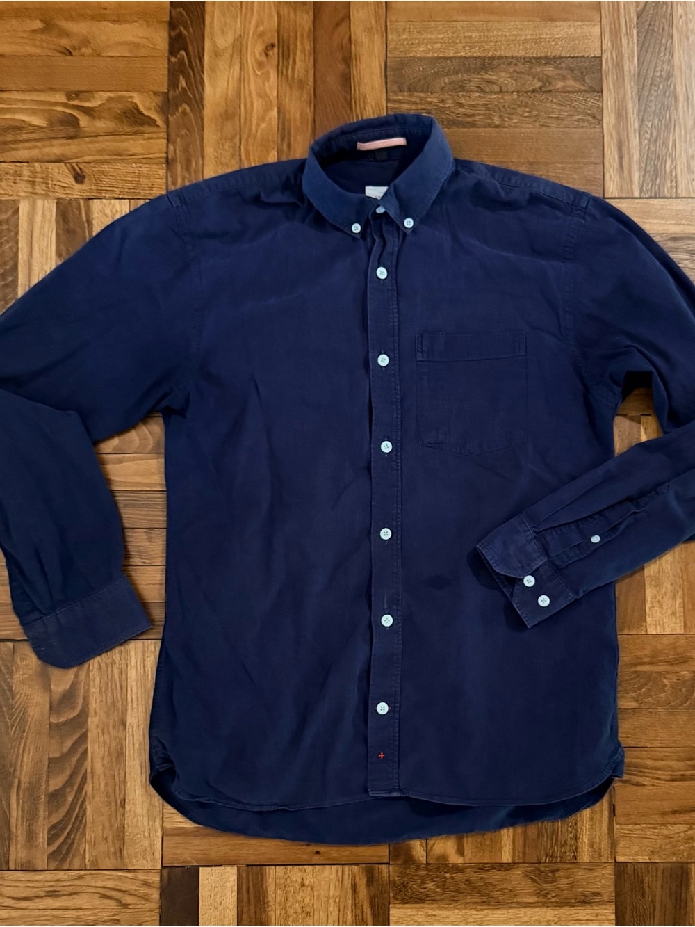 Apolis Navy Button-Down Cotton Shirt